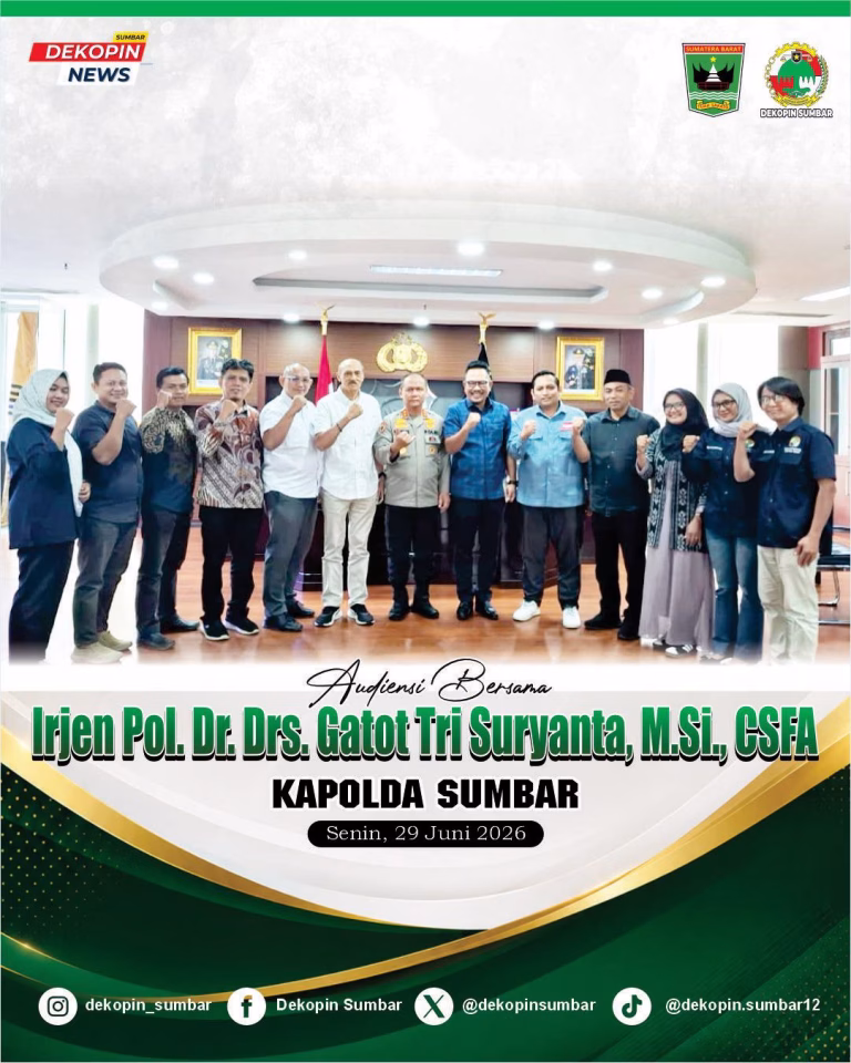 DEKOPIN Sumbar Audiensi dengan Kapolda Sumbar, Perkuat Sinergi Kawal Pengembangan Koperasi Merah Putih