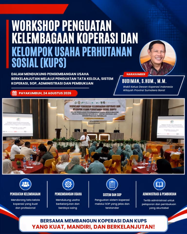 Perkuat Ekonomi Berbasis Hutan, DEKOPINWIL Sumbar Bekali Workshop Kelembagaan Koperasi Untuk KUPS