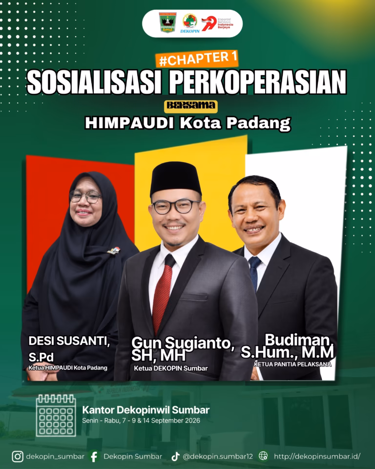 Dekopinwil Sumbar Buka Sosialisasi Perkoperasian Bersama HIMPAUDI Kota Padang